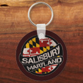 Salisbury Maryland Flaggengrunge Schlüsselanhänger (Vorderseite)