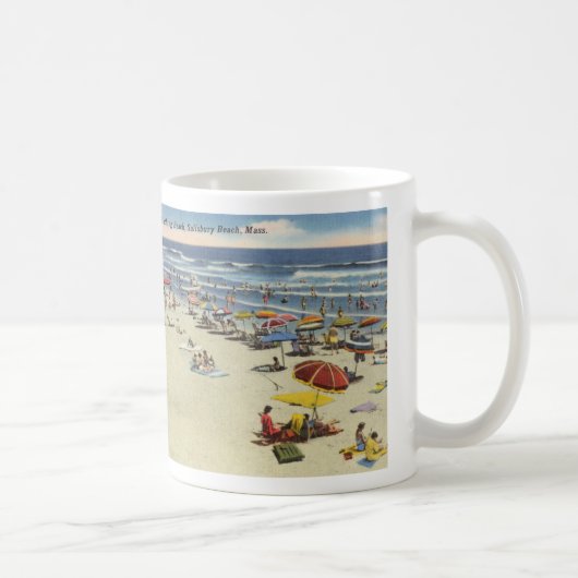 Salisbury, Massachusetts - Vintage Beach Scene Kaffeetasse (Rechts)