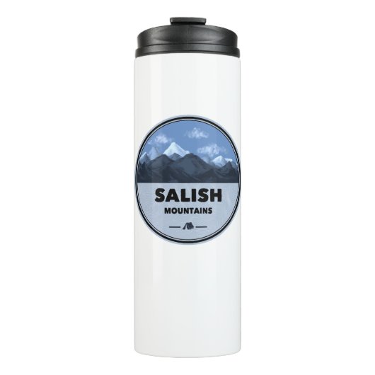 Salish Mountains Montana Camping Thermosbecher (Vorderseite)