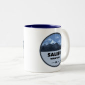 Salish Mountains Montana Camping Zweifarbige Tasse (VorderseiteRechts)