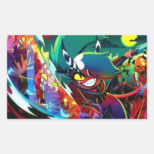 Sallie May Halloween Slasher | Helluva Boss |  Rechteckiger Aufkleber (Vorderseite)