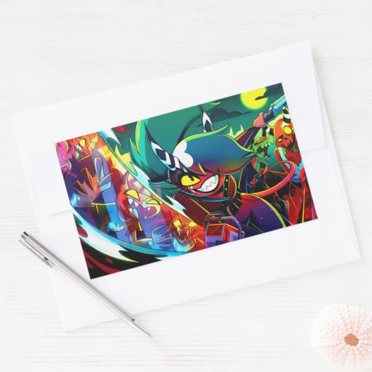 Sallie May Halloween Slasher | Helluva Boss |  Rechteckiger Aufkleber (Umschlag)