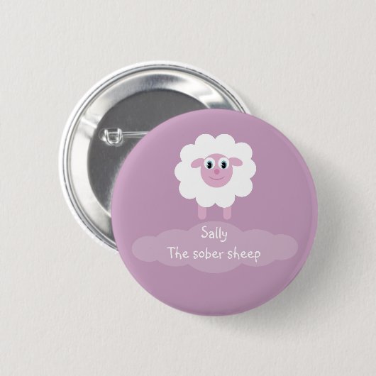 Sally das nüchterne Schaf-Abzeichen/-knopf Button (Vorne & Hinten)
