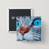 Sally die blaue mit Augen Katze Button (Vorne & Hinten)