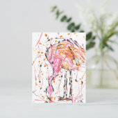 Sally Flamingo Postkarte (Stehend Vorderseite)
