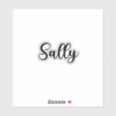 Sally Name - Handgeschriebene Kalligrafie Aufkleber (Blatt)