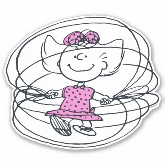 Sally Playing Jump Rope Aufkleber (Vorderseite)