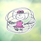 Sally Playing Jump Rope Fensteraufkleber (Blatt 3)