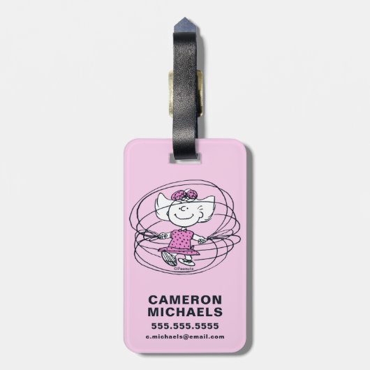 Sally Playing Jump Rope Gepäckanhänger (Rückseite vertikal)