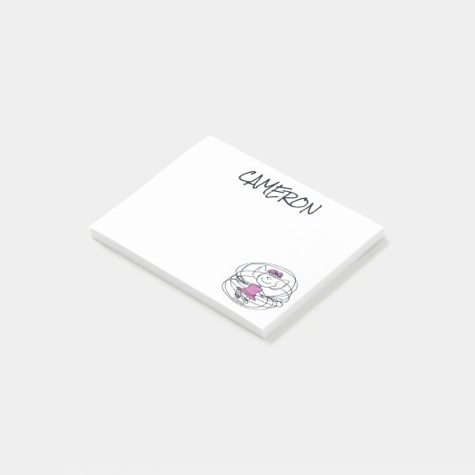 Sally Playing Jump Rope Post-it Klebezettel (angewinkelt)