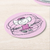 Sally Playing Jump Rope Runder Pappuntersetzer (Angewinkelt)