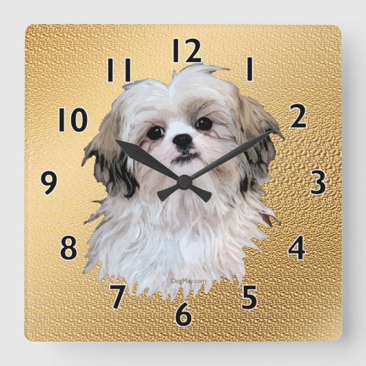 Sally Shih Tzu Quadratische Wanduhr (Vorderseite)