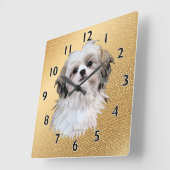 Sally Shih Tzu Quadratische Wanduhr (Winkel)