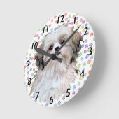 Sally Shih Tzu Runde Wanduhr (Winkel)