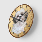 Sally Shih Tzu Runde Wanduhr (Winkel)
