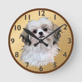Sally Shih Tzu Runde Wanduhr