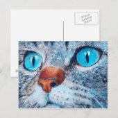 Sally the Blue Mit Augen Cat Postkarte (Vorne/Hinten)