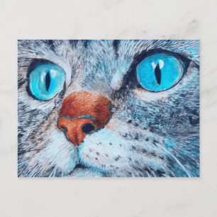 Sally the Blue Mit Augen Cat Postkarte