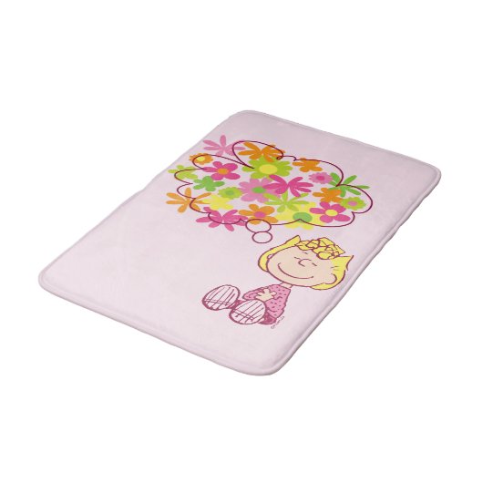 Sally Thinking of Blume Badematte (Schrägansicht)