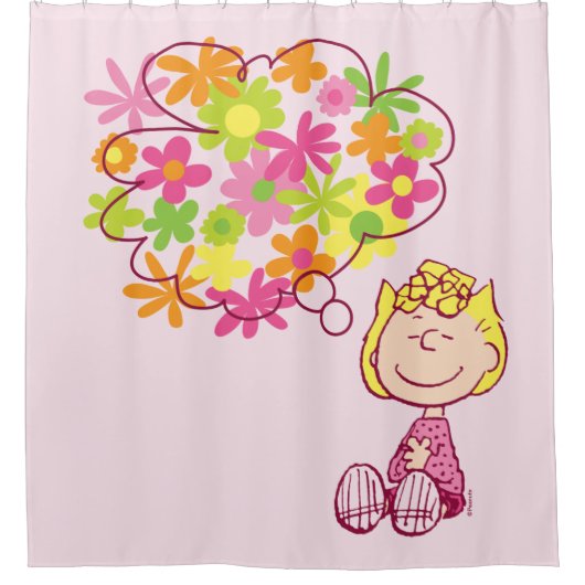 Sally Thinking of Blume Duschvorhang (Vorderseite)