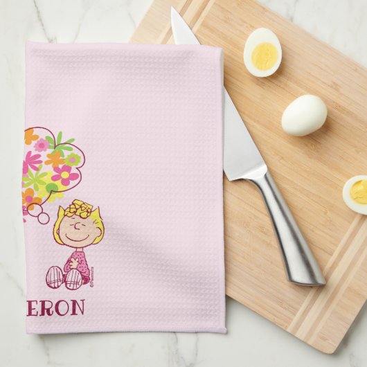 Sally Thinking of Blume Geschirrtuch (Viertel Falte)