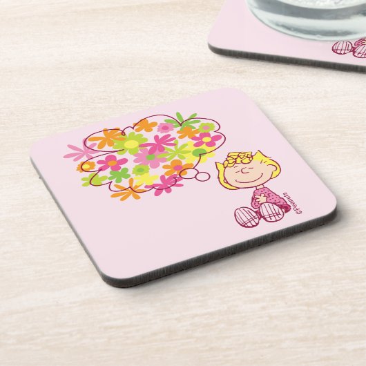 Sally Thinking of Blume Getränkeuntersetzer (Linke Seite)