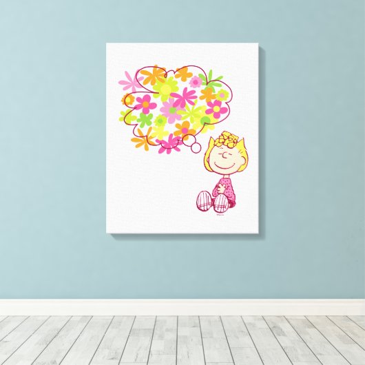 Sally Thinking of Blume Leinwanddruck (Insitu (Holzboden))