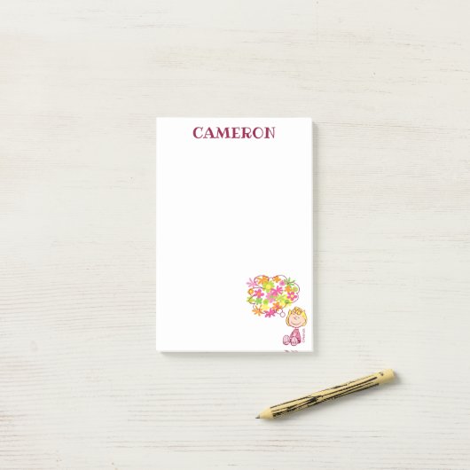 Sally Thinking of Blume Post-it Klebezettel (Auf Schreibtisch)