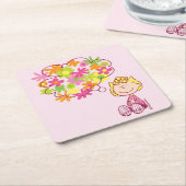 Sally Thinking of Blume Rechteckiger Pappuntersetzer (angewinkelt)