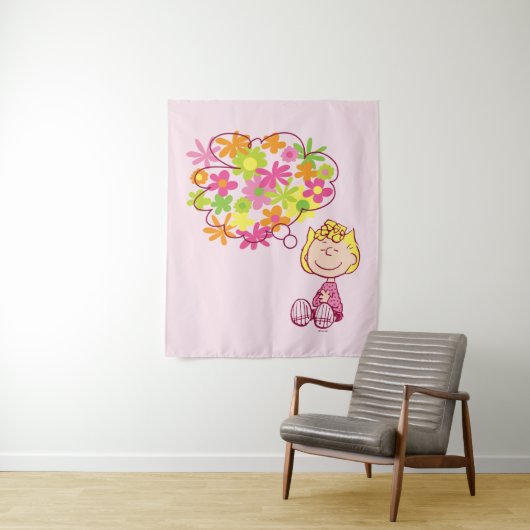 Sally Thinking of Blume Wandteppich (Beispiel)