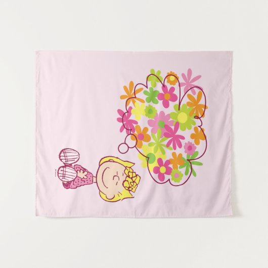 Sally Thinking of Blume Wandteppich (Vorderseite (Horizontal))