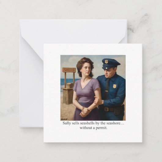 Sally verkauft Muscheln direkt am Meer Mitteilungskarte (Vorderseite)