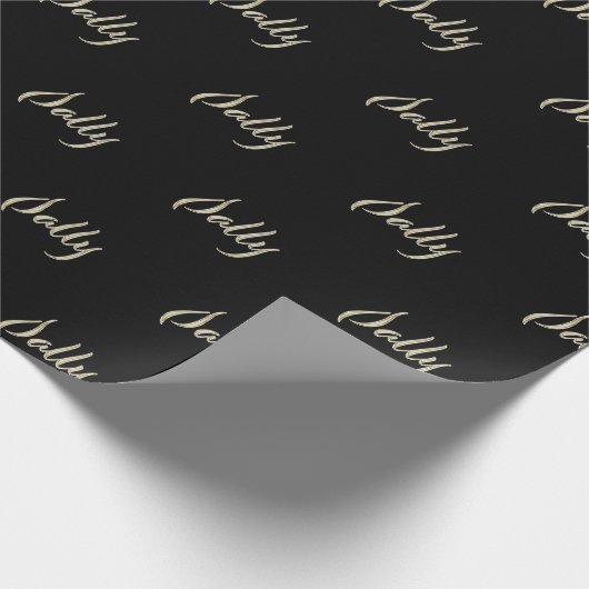 Sally white gold Handwriting Geschenkpapier (Ecke)