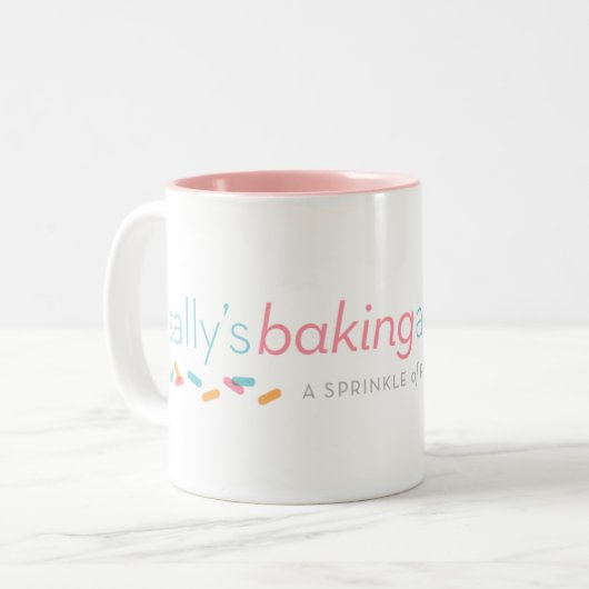 Sallys Backen-Sucht-Logo-Tasse Zweifarbige Tasse (Vorderseite Links)