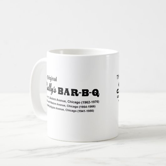 Sally's Bar-B-Q Restaurant, Chicago, IL 1941-1976 Kaffeetasse (Vorderseite Links)