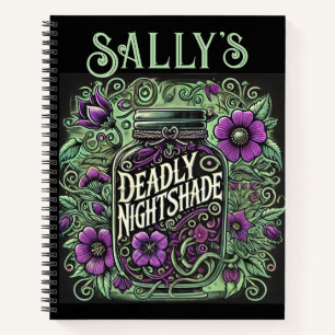 Sally's Deadly Nightshade Journal - Gothic Floral Notizblock