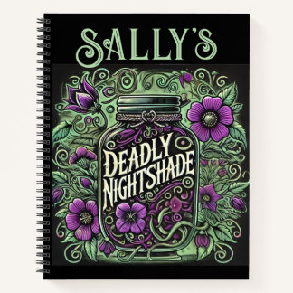 Sally's Deadly Nightshade Journal - Gothic Floral Notizblock