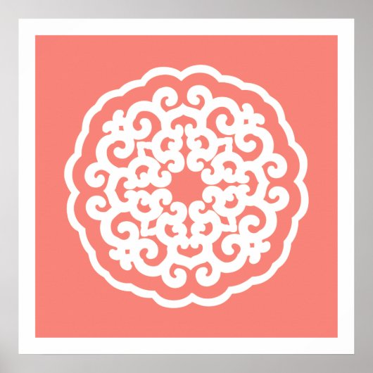 Salmon Asian Moods Mandalla Poster (Vorne)