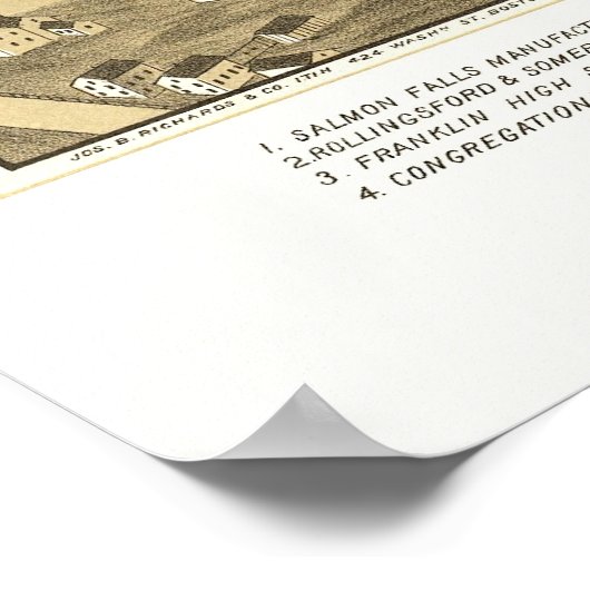 Salmon Falls, NH Panoramic Map - 1877 Poster (Ecke)