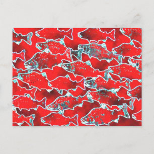SALMON FISH REDS POSTKARTE