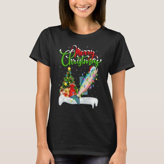 Salmon Fish Xmas Decorations Santa Salmon Christ T-Shirt (Vorderseite)
