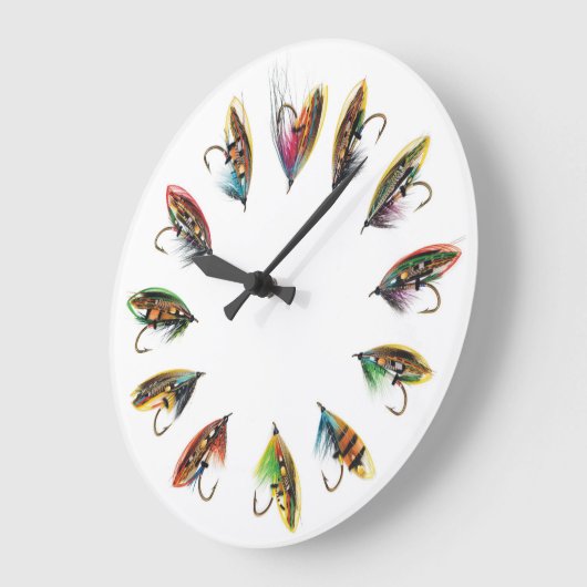 Salmon fly wall clock große wanduhr (Winkel)