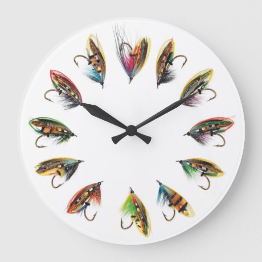 Salmon fly wall clock große wanduhr (Vorderseite)