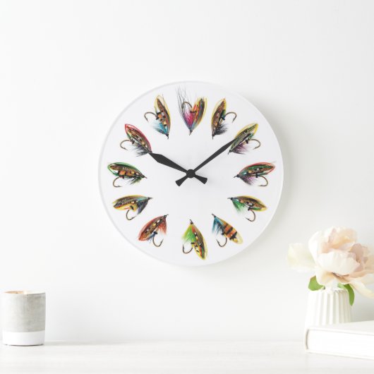 Salmon fly wall clock große wanduhr (Zuhause)
