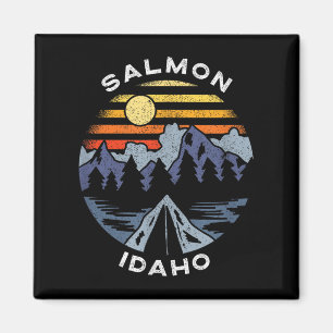 Salmon Idaho Mountains Urlaub Camping Souvenir  Magnet