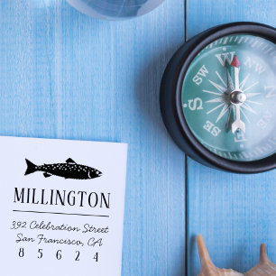 Salmon   Nautische Familienname und Rücksendeadres Permastempel