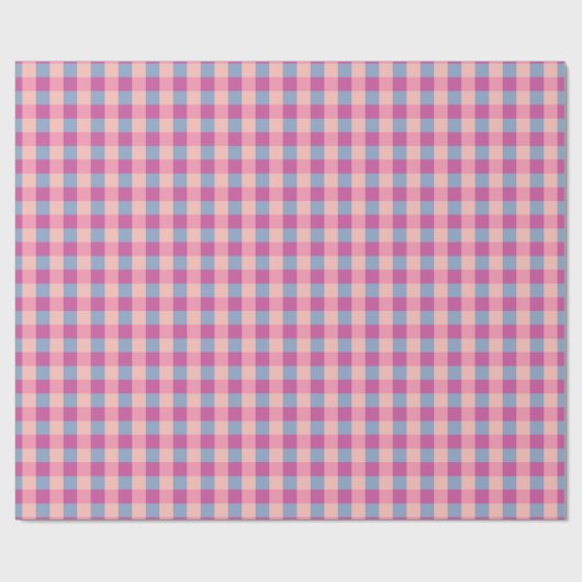 Salmon Periwinkle And Magenta Gingham Geschenkpapier (Flach)