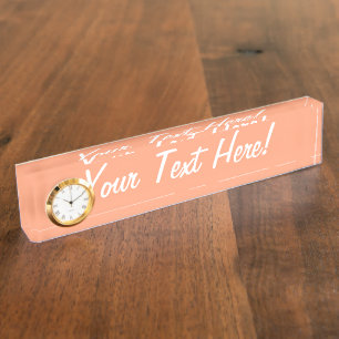 Salmon Pink color accent customizable Namensplakette