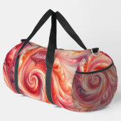 Salmon Pink Modern Abstract Swirling Duffle Bag (Rechte Ecke)