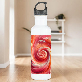 Salmon Pink Modern Abstract Swirling Edelstahlflasche
